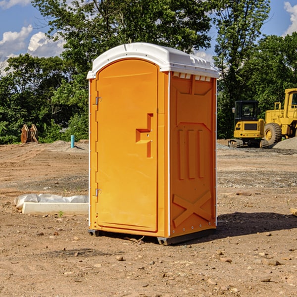 how often are the porta potties cleaned and serviced during a rental period in Cana